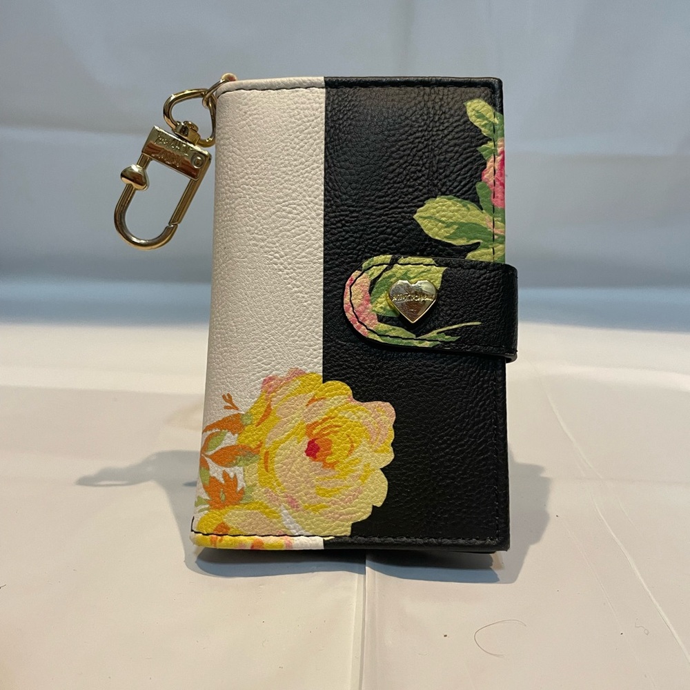 Betsey Johnson Black and White Floral Wallet